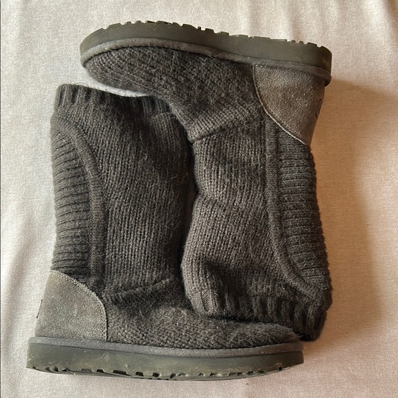 UGG Gray Winter Knit Boots - Picture 2 of 4